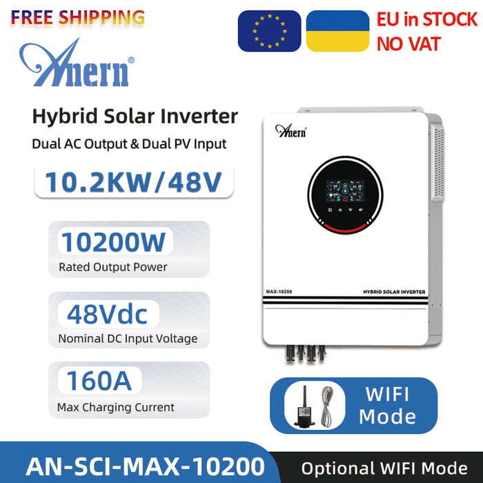 220/230/240VAC 48VDC 10200W High Frequency Off-grid Hybrid Solar Inverter