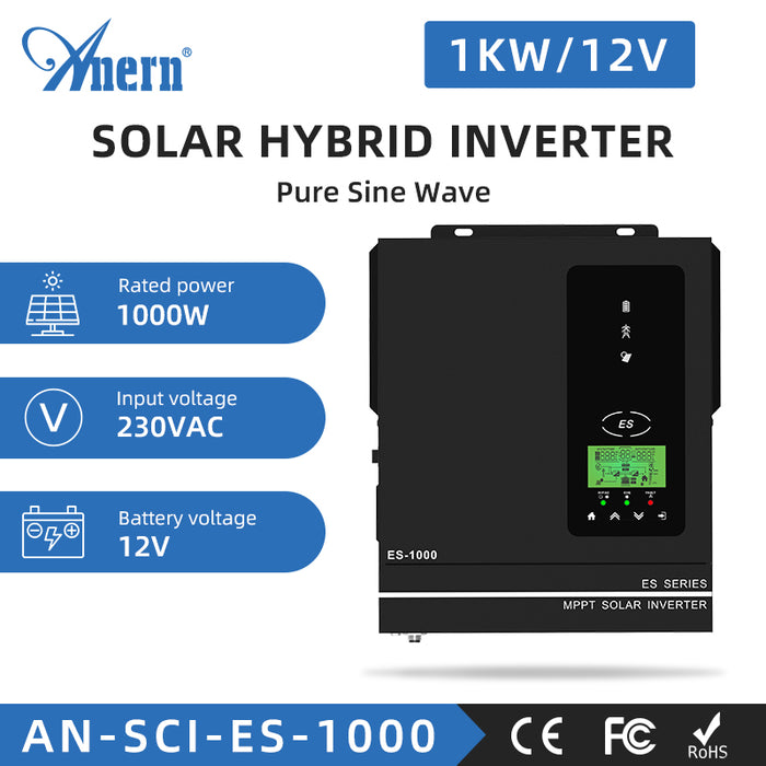 1kw 230VAC 12VDC Off Grid Pure Sine Wave Solar Inverter