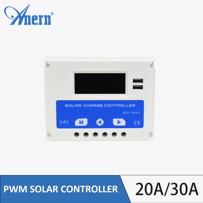 12V/24V 20A 30A PWM Solar Charging Controller With Auto Sensing Function