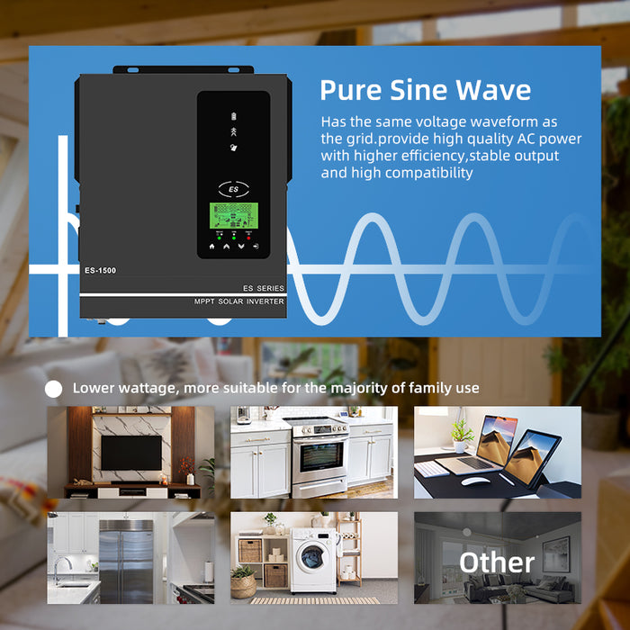 1.5KW 230VAC 24VDC Hybrid Solar Inverter Pure Sine Wave Solar Inverters with MPPT