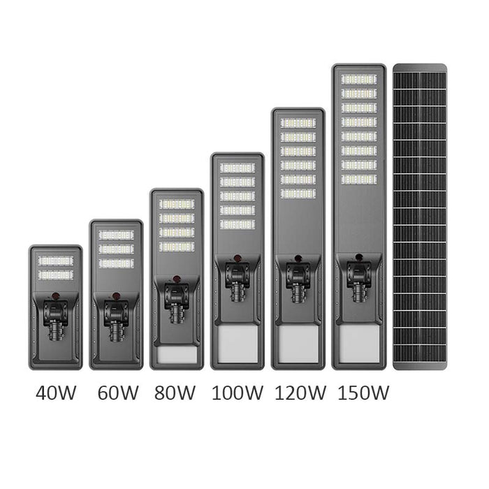 40W 60W 80W 100W 120W 150W All-in-One Integrated Solar Powered LED Street Lights