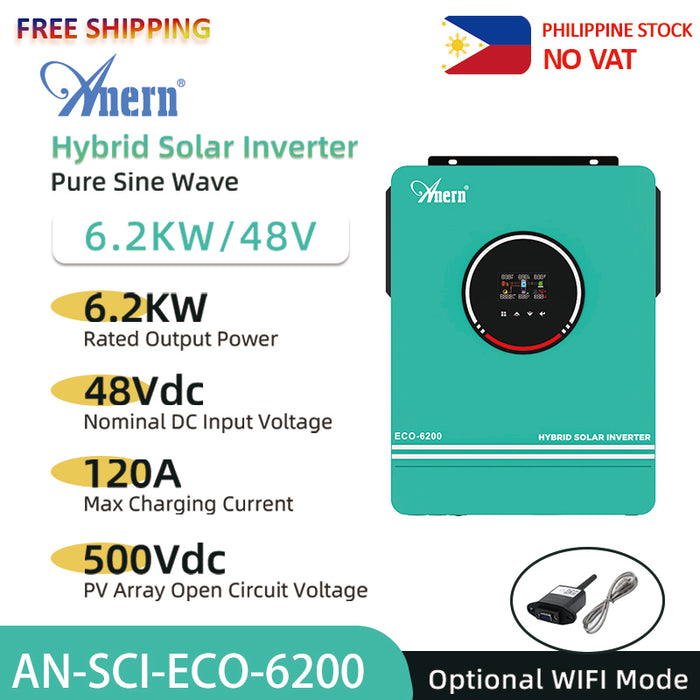 6.2KW 48VDC Off-Grid Hybrid Solar Inverter with MPPT Charger